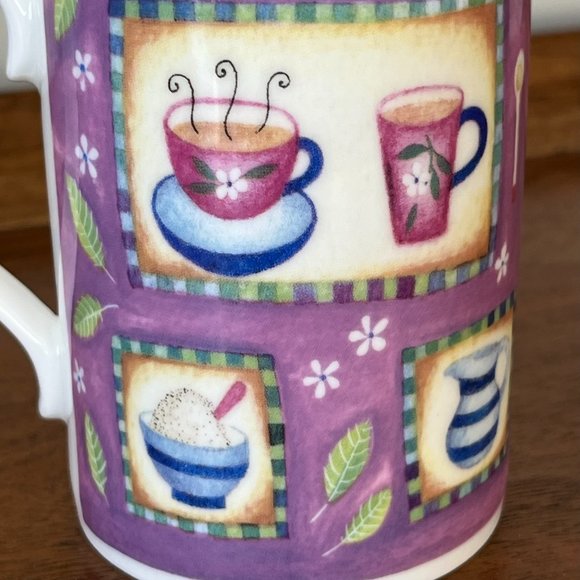 Royal Grafton "Pot of Tea" Teapot Mug Fine Bone China Cup Made in England Purple - Picture 10 of 10